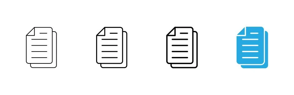 Document icon vector. Paper sign and symbol. File Icon Stock Illustration