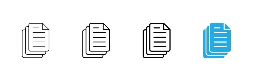 Document icon vector. Paper sign and symbol. File Icon Stock Illustration