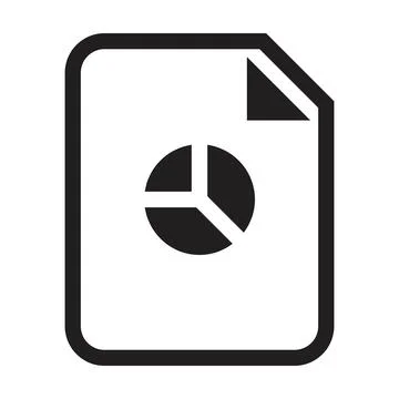 Document icon vector with pie chart and graph information for business data Stock Illustration