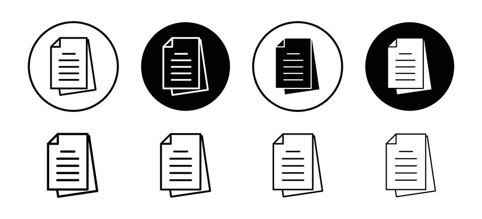 Document icon vector set collection for web 스톡 일러스트
