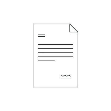Document Icon vector. Simple flat symbol. Perfect Black pictogram illustratio 库存插图