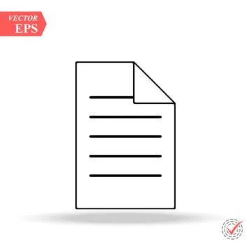 Document Icon vector. Simple flat symbol. Perfect Black pictogram illustrat.. Stock Illustration