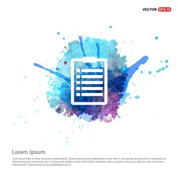 Document Icon - Watercolor Background Stock Illustration