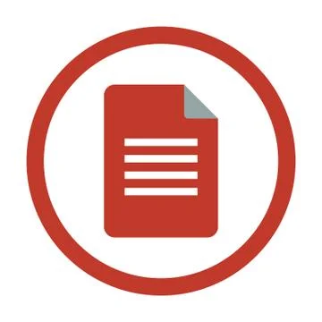 Document Icon on white background. Stock Illustration