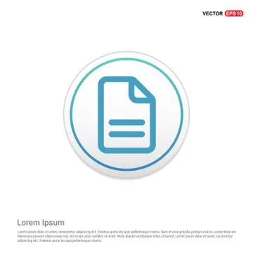 Document Icon - white circle button Stock Illustration