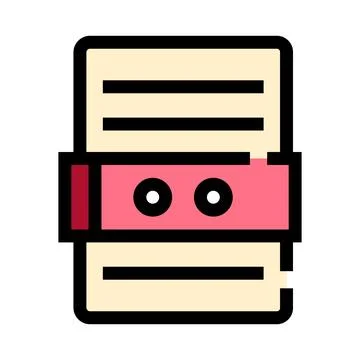 Document icons binding with belt for security 库存插图