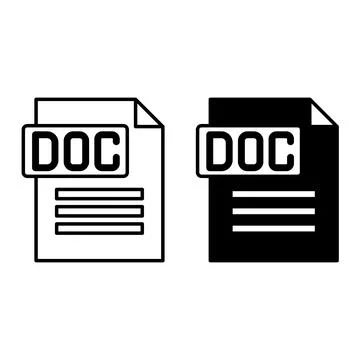 Document Icons. Black and White Vector Illustrations. Data Block Stored on .. Illustrazione stock