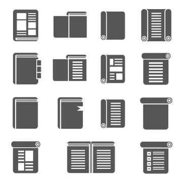 Document icons, book icons Illustrazione stock