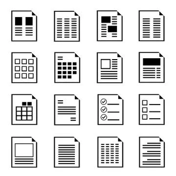 Document icons Stock Illustration