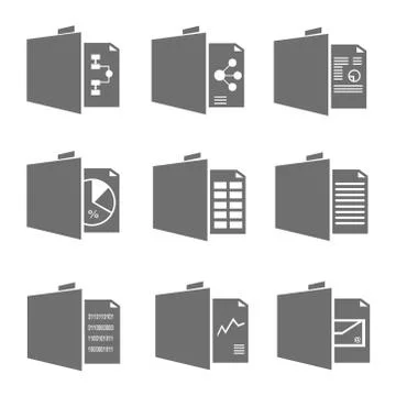 Document icons Illustrazione stock