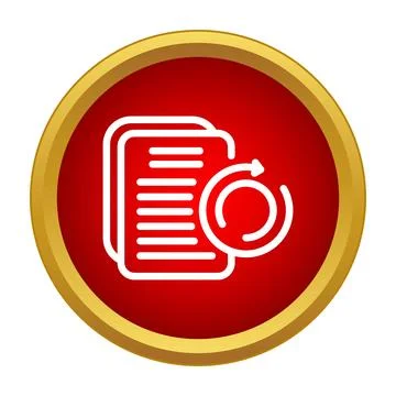 Document icons on red circle for data history Stock Illustration