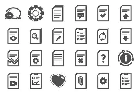 Document icons. Report, Checklist and Copy. Vector Stock Illustration