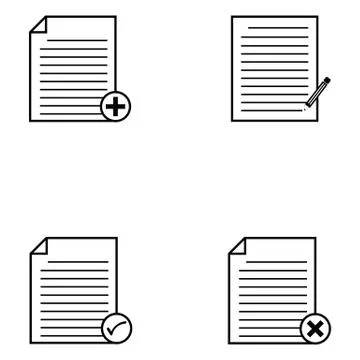 Document icons set Illustrazione stock