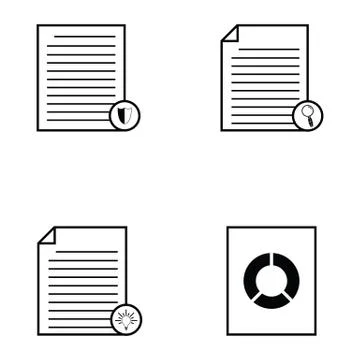 Document icons set Illustrazione stock