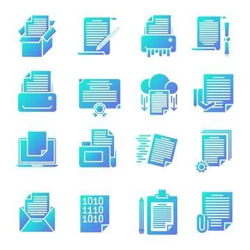 Document icons set Stock Illustration