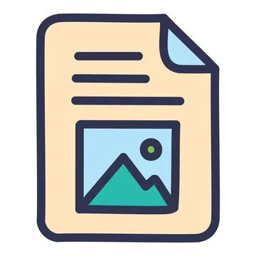 Document with image icon. A simple and colorful illustration of a document .. Stock Illustration