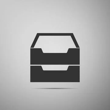 Document inbox flat icon on grey background. Vector Illustration 库存插图
