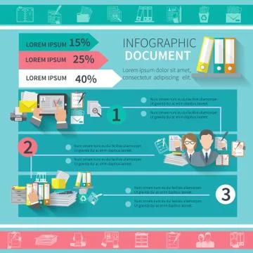 Document Infographics Set Stock Illustration
