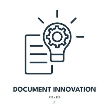 Document Innovation Icon. File, Page, Data. Editable Stroke. Simple Vector Ic Stock Illustration
