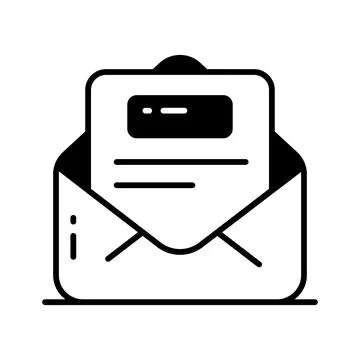 Document inside letter envelope showing letter concept vector Stock Illustration