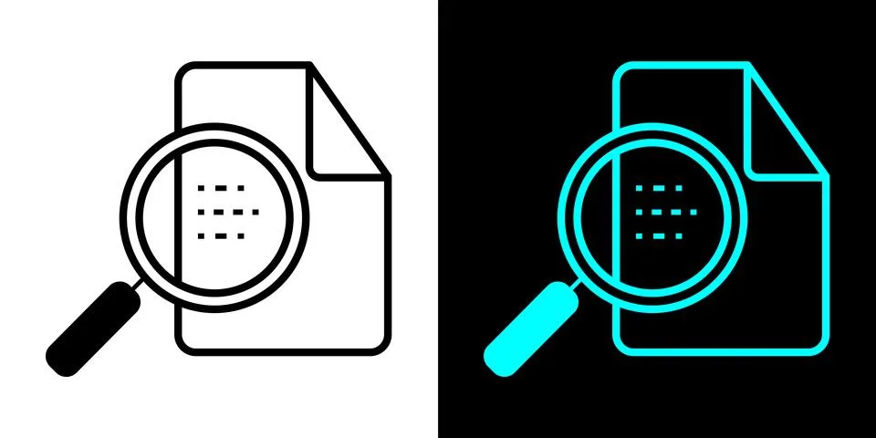 Document inspection icon. Data analyzing icon. Editable stroke. Stock Illustration