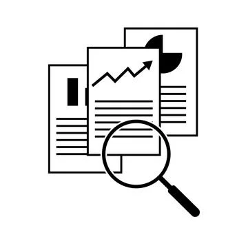 Document inspection icon on white background. flat style. audit illustration Stock Illustration