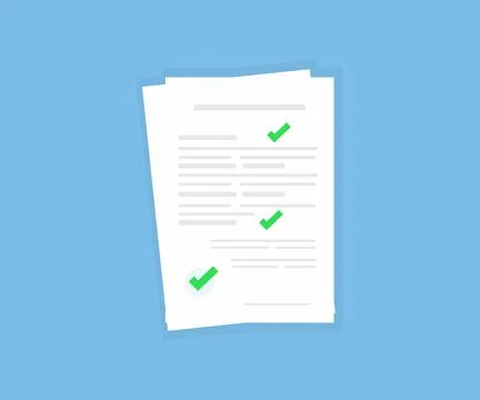 Document inspection or assessment evaluation logo design. Stock Illustration