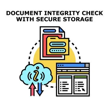 Document integrity checking with secure data storage system イラスト素材