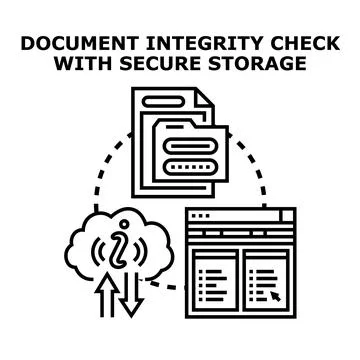 Document integrity checking with secure data storage system Stock Illustration
