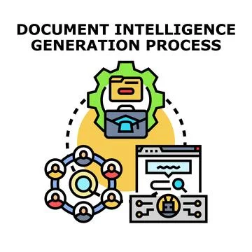 Document intelligence generation process achieving data automation Stock Illustration