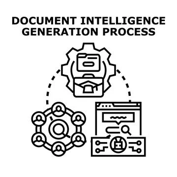 Document intelligence generation process achieving data automation Stock Illustration