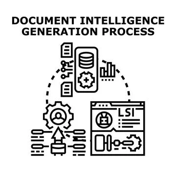 Document intelligence generation process concept illustration 库存插图
