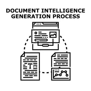 Document intelligence generation process icon vector イラスト素材