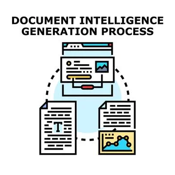 Document intelligence generation process icon vector Stockillustratie