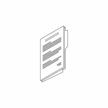 Document Isometric right view - Black Outline icon vector isometric. Stock Illustration