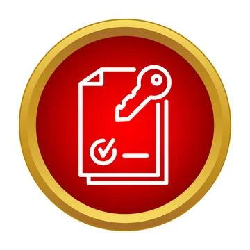 Document key access security with checkmark on file Stock Illustration
