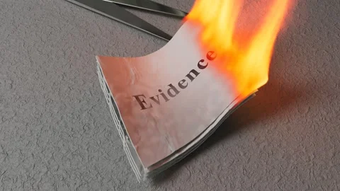 Document Labeled Evidence Burning 库存影片 332748524
