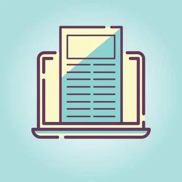 Document with laptop Illustrazione stock