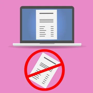 Document on laptop イラスト素材