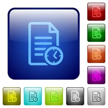 Document last modified time color square buttons 스톡 일러스트