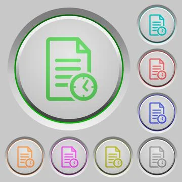 Document last modified time push buttons 스톡 일러스트