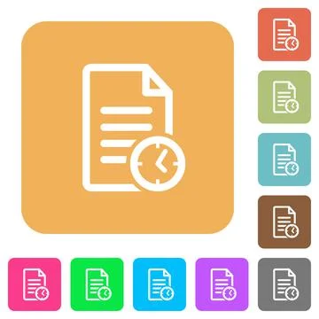 Document last modified time rounded square flat icons 스톡 일러스트