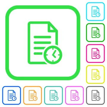 Document last modified time vivid colored flat icons icons 스톡 일러스트