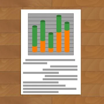 Document with layer chart Stock Illustration