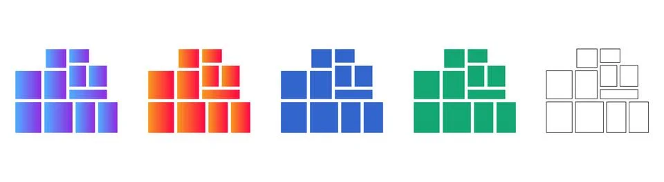 Document Layout Icon Set Illustrazione stock