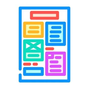 Document layout technical writer color icon vector illustration Stock Illustration