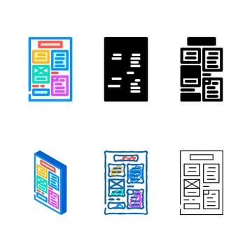 Document layout technical writer color icon vector edition Illustrazione stock