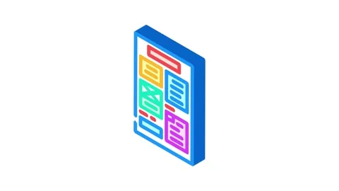 Document layout technical writer isometric icon animation Stock Footage 327287196