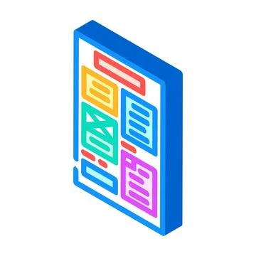 Document layout technical writer isometric icon vector illustration Stock Illustration