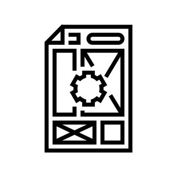 Document layout technical writer line icon vector illustration Stock Illustration